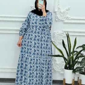 پیراهن لینن طرح برگ