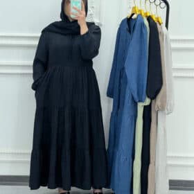 پیراهن مانتویی شانتون نخی