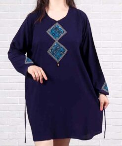 مانتو تاشلی سنتی سورمه ای