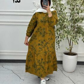 پیراهن چیندار بلند لینن