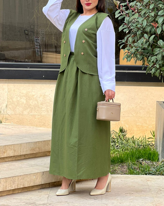 ست سه تیکه جلیقه دامن 1485 - Image 5