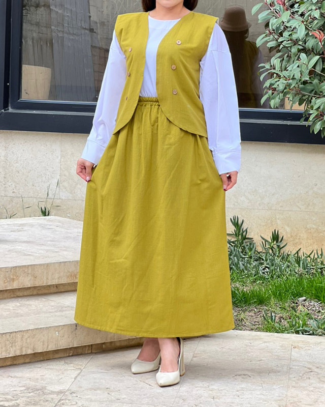 ست سه تیکه جلیقه دامن 1485 - Image 6