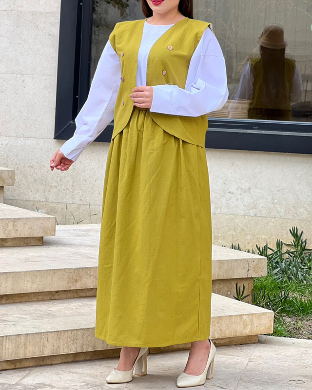 ست سه تیکه جلیقه دامن 1485 - Image 18