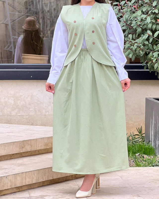 ست سه تیکه جلیقه دامن 1485 - Image 19