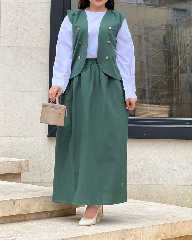 ست سه تیکه جلیقه دامن 1485 - Image 10