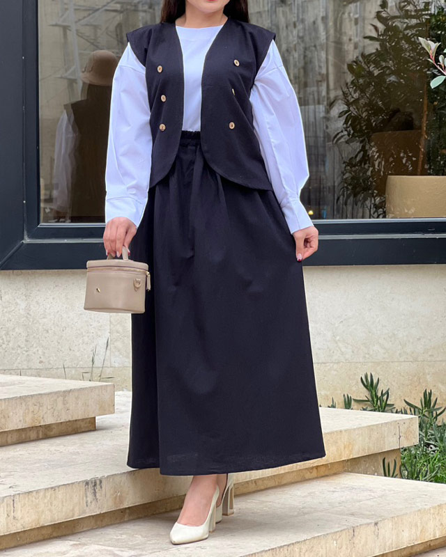 ست سه تیکه جلیقه دامن 1485 - Image 12