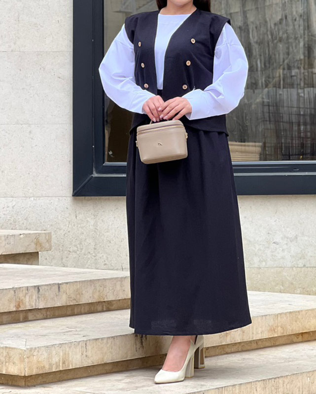 ست سه تیکه جلیقه دامن