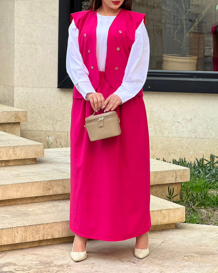 ست سه تیکه جلیقه دامن 1485 - Image 4