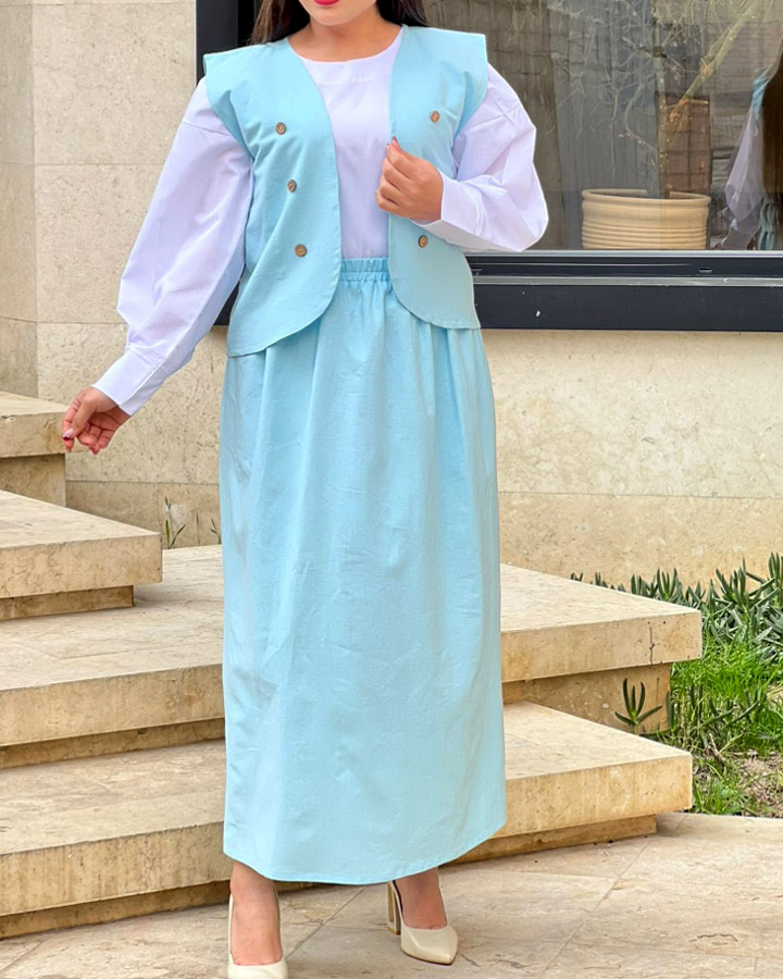 ست سه تیکه جلیقه دامن 1485 - Image 3