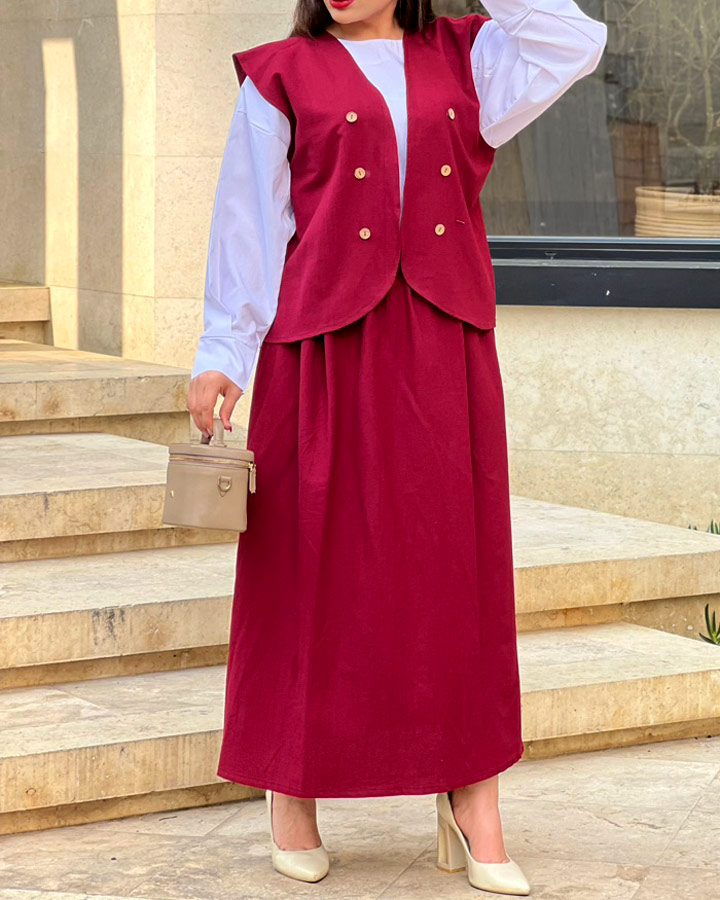 ست سه تیکه جلیقه دامن 1485 - Image 2