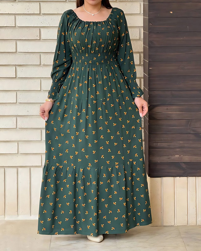 پیراهن گلدار نخ کجرا 6116 - Image 11