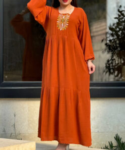 پیراهن برنوتی یقه گلدوزی