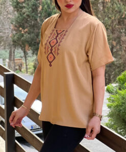 بلوز آستین کوتاه نقش دار