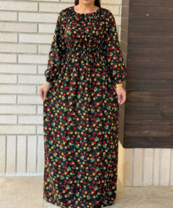 پیراهن ساحلی گلدار نخی