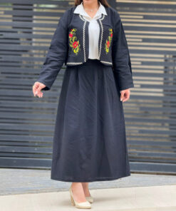 کت دامن لنین گلدوزی