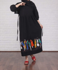 پیراهن لینن چاپ طرح بازار