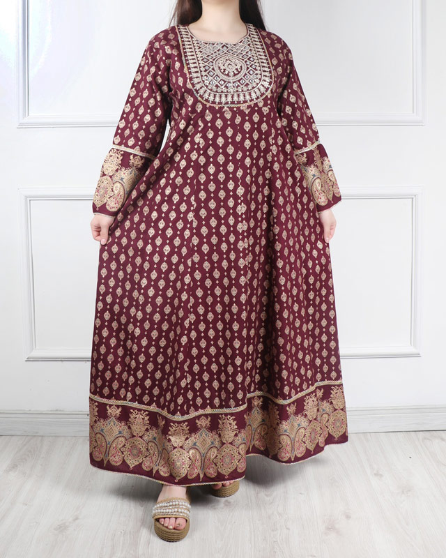 پیراهن کورتای زرشکی یاش