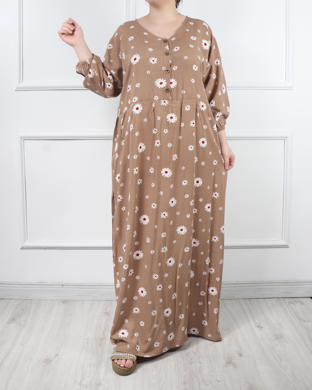 پیراهن بابونه دکمه دار تک چین(حراجی یک هفته ای) 6160 - Image 6