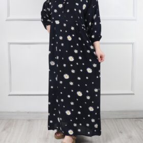 پیراهن بابونه دکمه دار تک چین