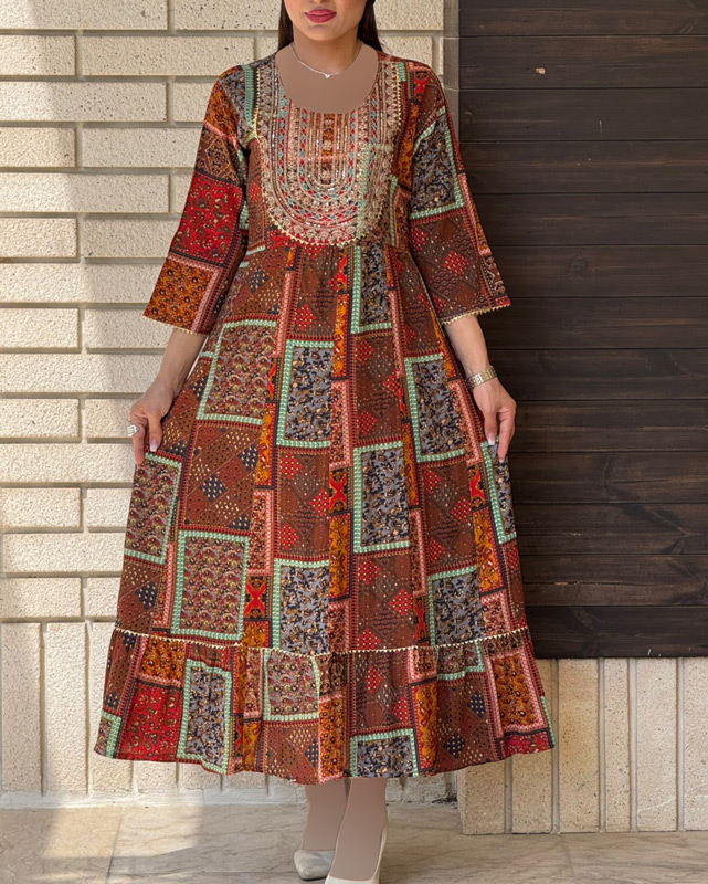 پیراهن هندی کورتی چهل تیکه