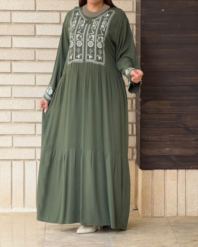 پیراهن الهه سه طبقه نخی 6938 - Image 8