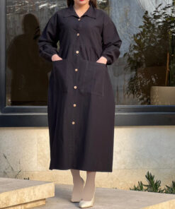 پیراهن مانتویی لینن