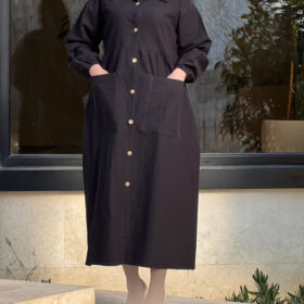 پیراهن مانتویی لینن