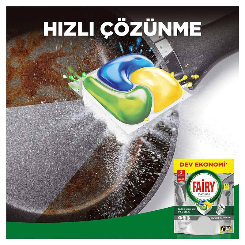 قرص ماشین ظرفشویی fairy سری platinum (تعداد72 عددی) 7012 - Image 7