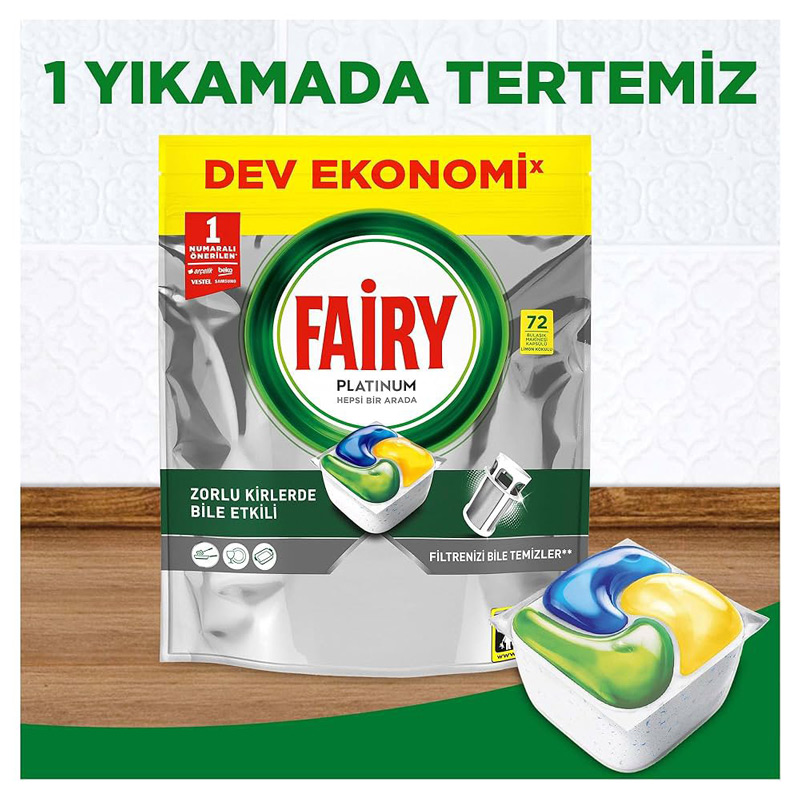 قرص ماشین ظرفشویی fairy سری platinum (تعداد72 عددی) 7012 - Image 2