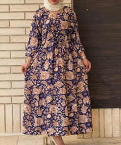 پیراهن ساحلی گلدار نخی