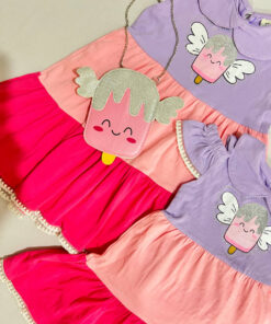 پیراهن دخترانه مدل سه طبقه ترک