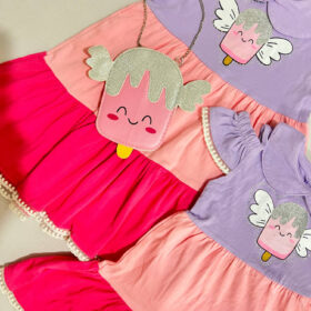 پیراهن دخترانه مدل سه طبقه ترک