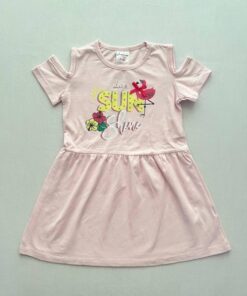 سارافون بچگانه صورتی طرح فلامینگو ترک