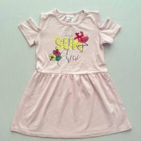 سارافون بچگانه صورتی طرح فلامینگو ترک