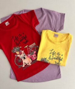 تیشرت دخترانه ترک طرح دوچرخه