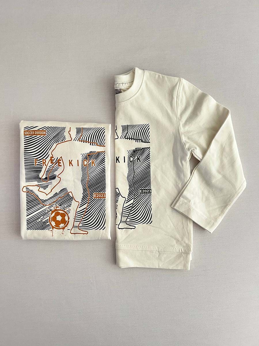 بلوز نخ پنبه پسرانه طرح فوتبالیست