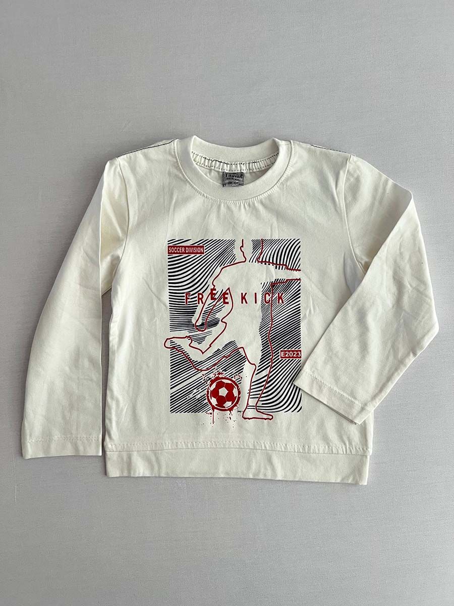 بلوز نخ پنبه پسرانه طرح فوتبالیست 7116 - Image 3