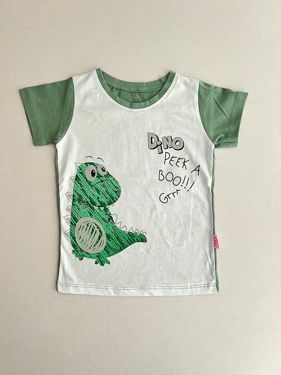 تیشرت شلوارک نوزادی طرح DINO ترک 7123 - Image 2