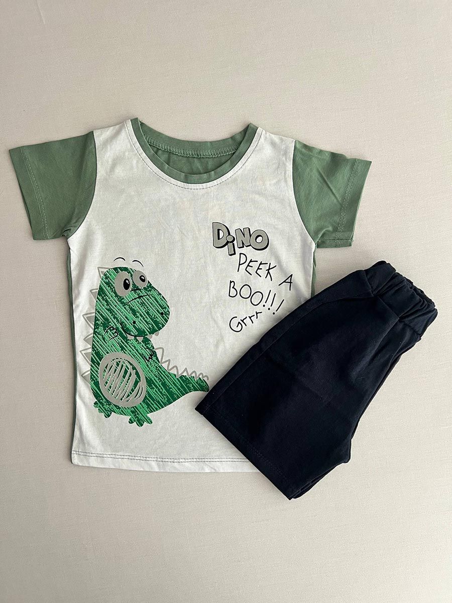 تیشرت شلوارک نوزادی طرح DINO ترک