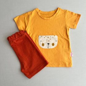 تیشرت شلوارک نوزادی طرح شیر