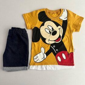 تیشرت شلوارک نارنجی میکی موس