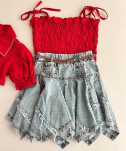 ست سه تیکه دخترانه دامن و تاپ