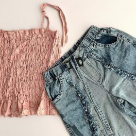 ست سه تیکه دخترانه شلوار و تاپ