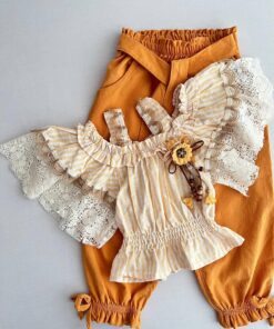 ست شومیز شلوار دخترانه ترک راه راه