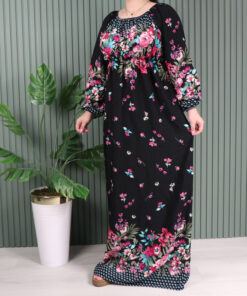 پیراهن آستین بلند حاشیه دار