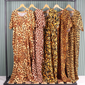 پیراهن آستین کوتاه طرح پلنگی