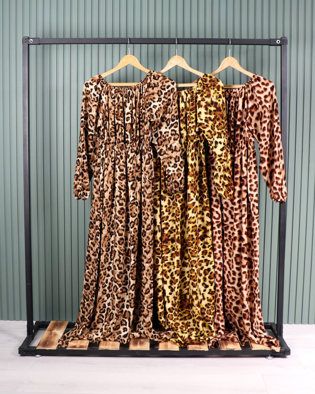 پیراهن نخی طرح پلنگی