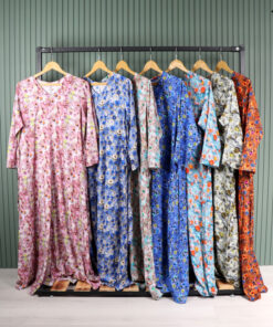 پیراهن نخی کلوش جیبدار