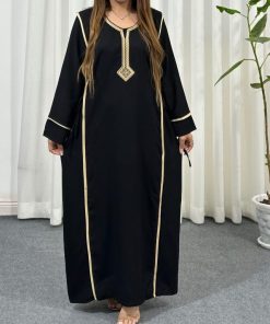 پیراهن یال یقه گلدوزی تک رنگ