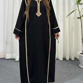 پیراهن یال یقه گلدوزی تک رنگ